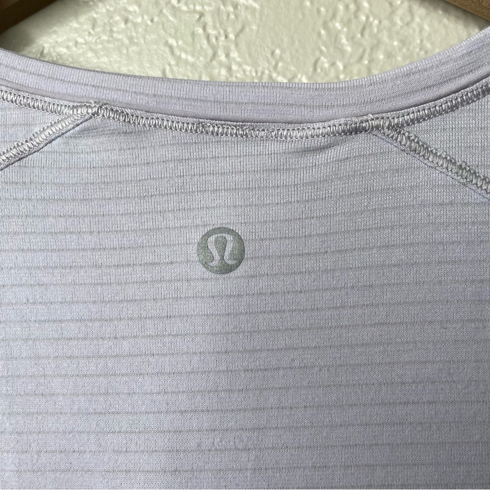 Lululemon Another Mile Short Sleeve Heathered Sheer Lilac Workout Top - Picture 11 of 12